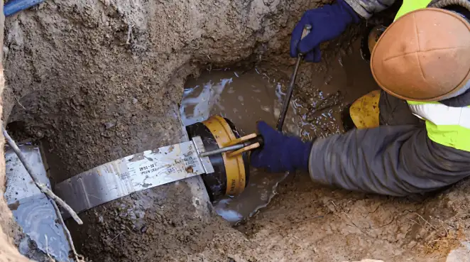 Technician performing underground drainage repair for foundation protection and gutter systems in Lakeland, FL